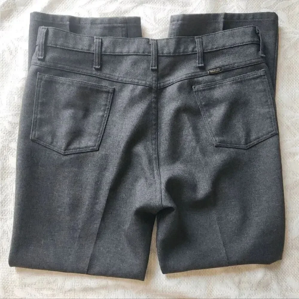 P31 Wrangler Mens Gray Polyester Trousers Size 38x29 NWOT